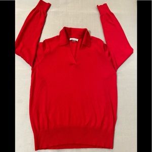 Calvin Klein Sweater Women’s Size PM Red Cotton Wool